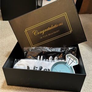 Engagement Gift Box with Blue Ring Dish